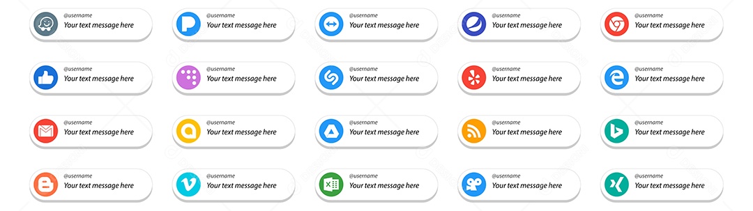 ícones de Mídia Social Vetor EPS