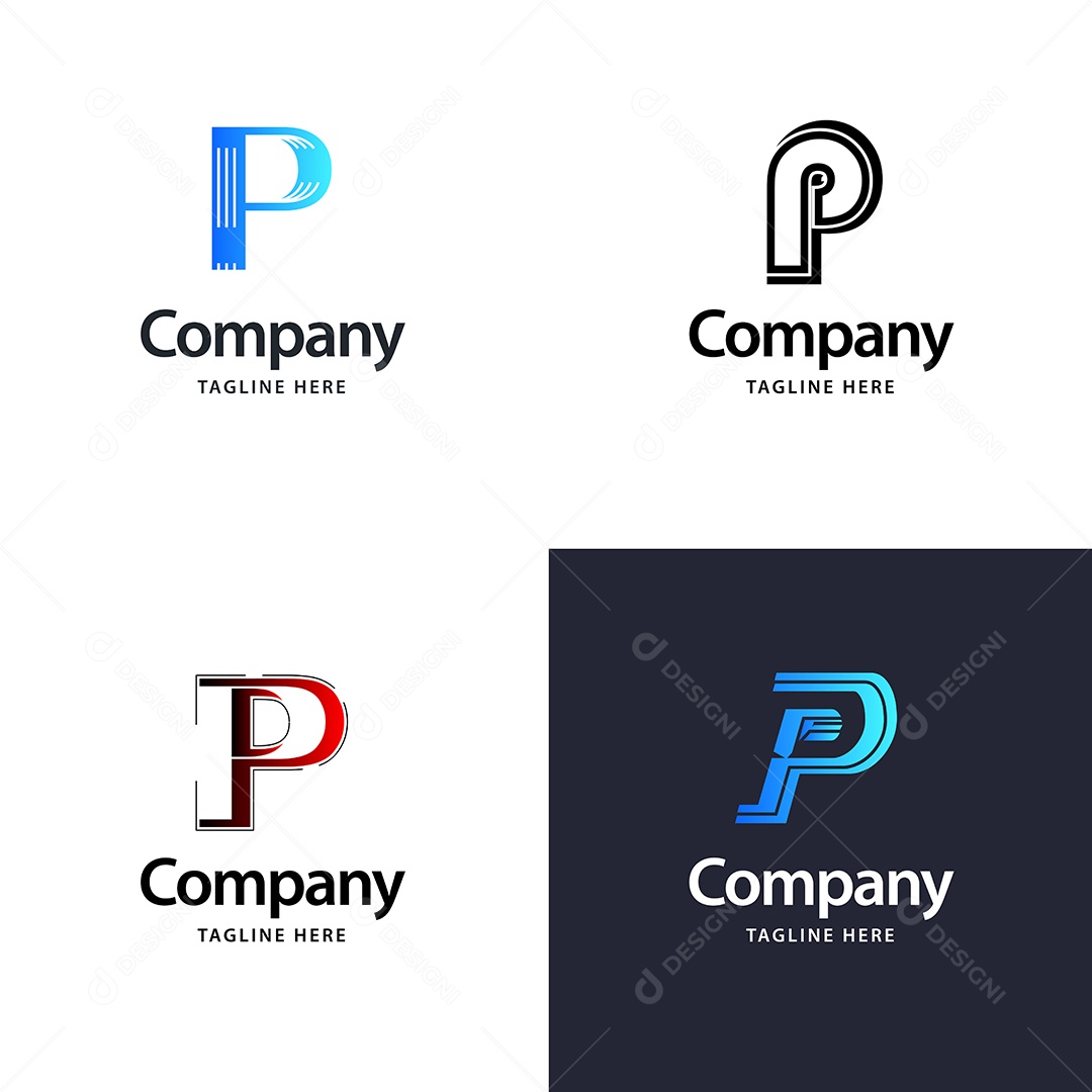 Logo P Personalizada Logotipos Modernos AI Editável