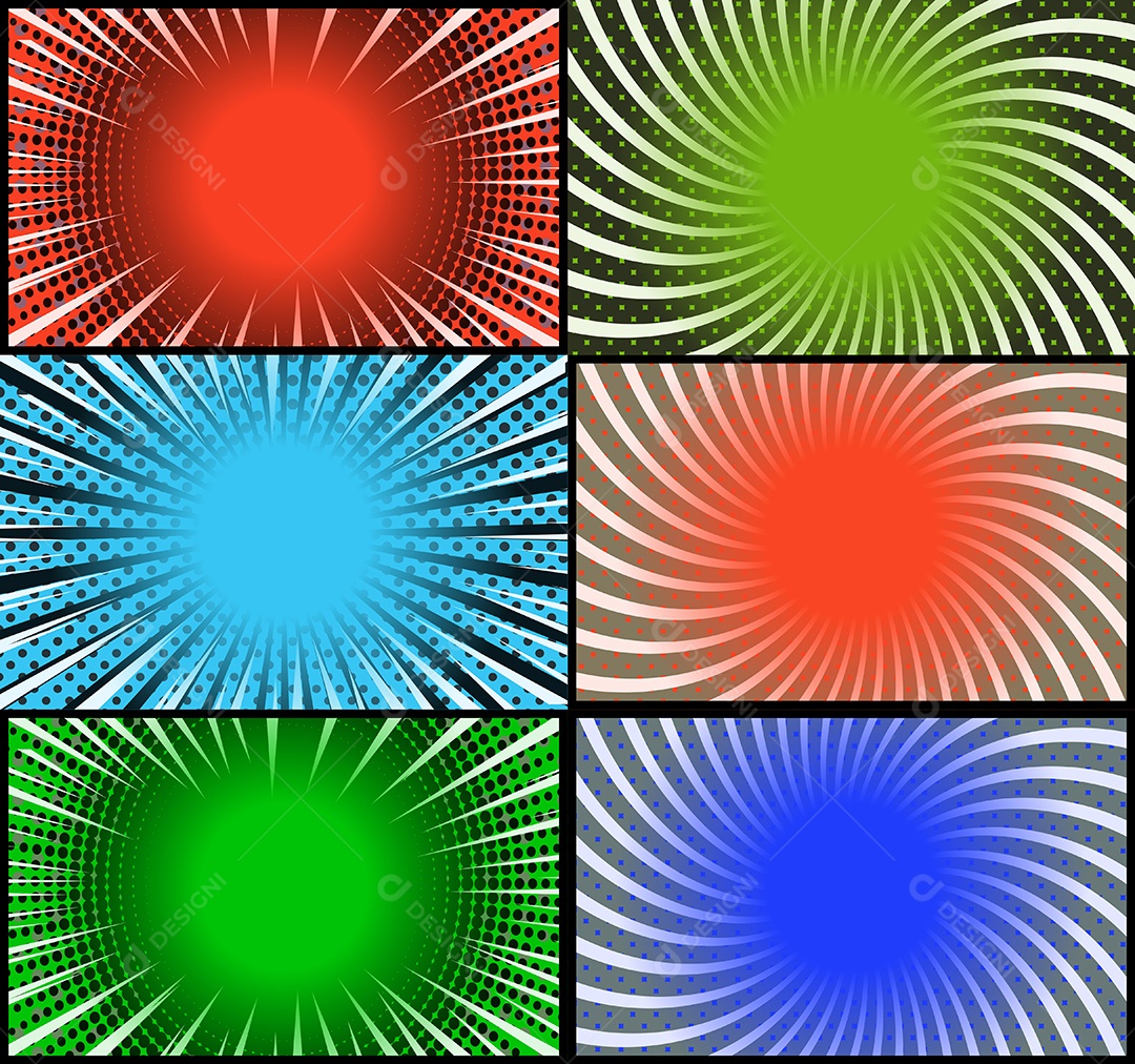 Vetor Retrô de Fundo em Quadrinhos Coloridos Vetor EPS