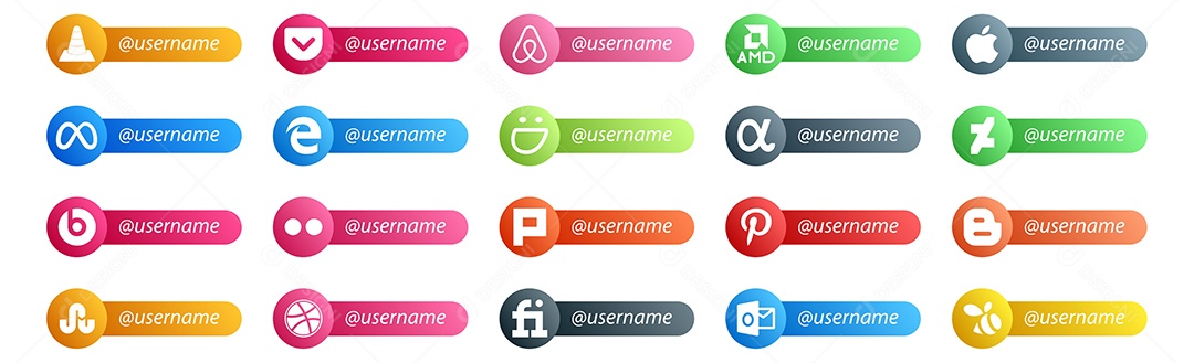 ícones de Mídia Social Vetor EPS