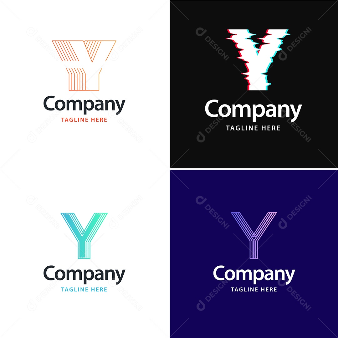 Logo Y Personalizada Logotipos Modernos AI Editável
