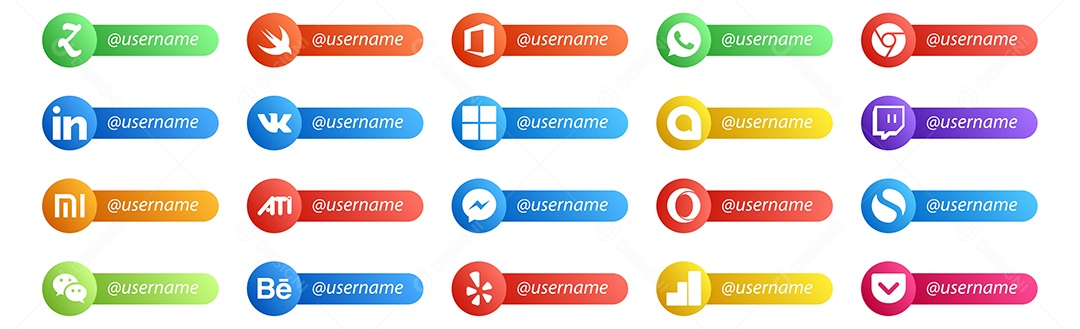 ícones de Mídia Social Vetor EPS