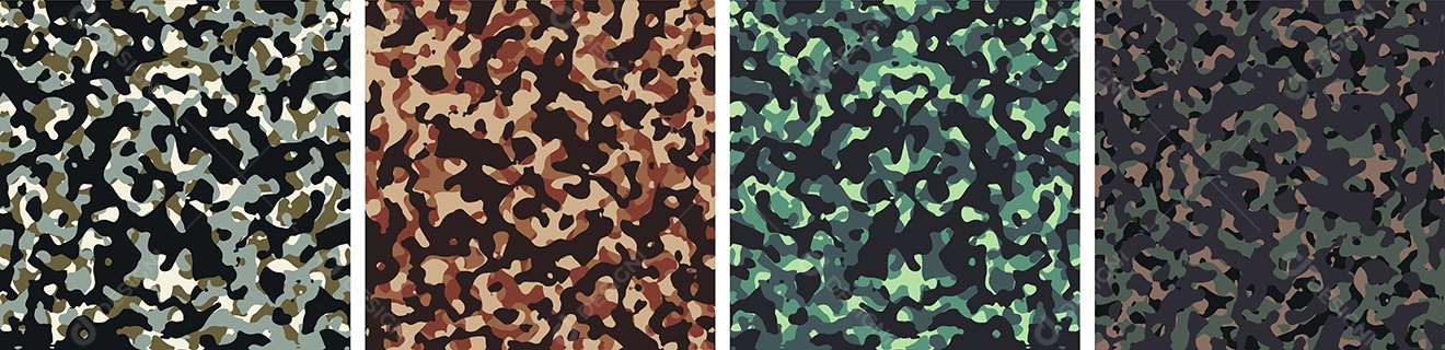 Padrão de Conjunto de fundo de Camuflagem Vetor EPS