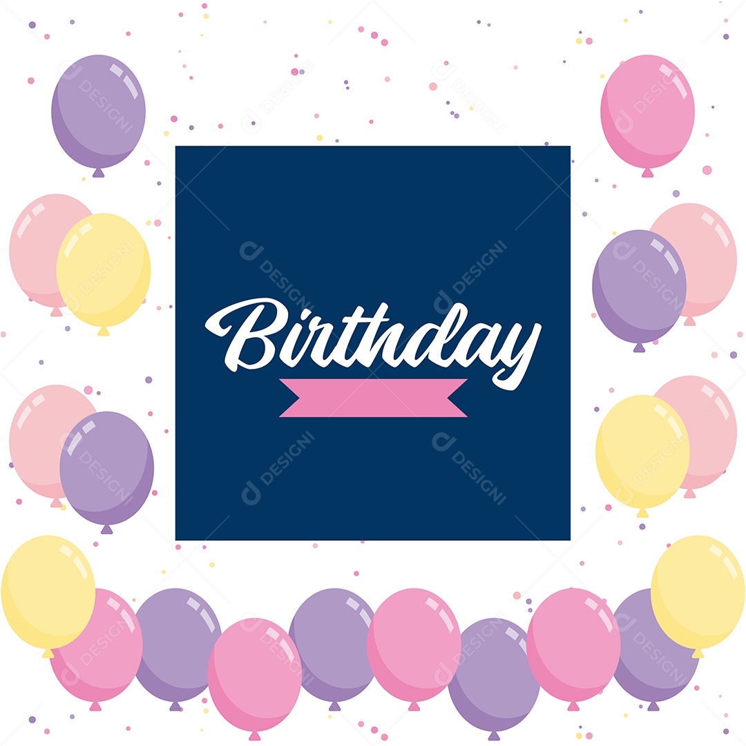 Texto de Feliz Aniversário Vetores EPS