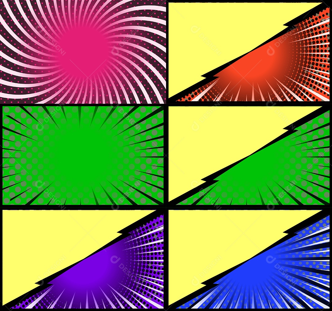 Vetor Retrô de Fundo em Quadrinhos Coloridos Vetor EPS