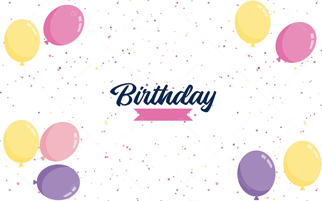 Texto de Feliz Aniversário Vetores EPS