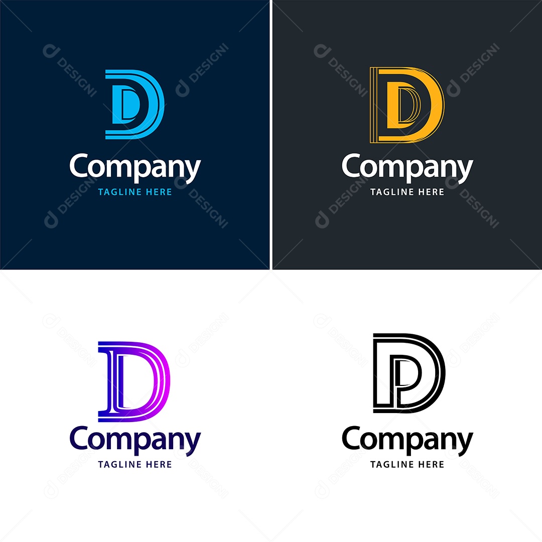 Logo D Personalizada Logotipos Modernos AI Editável