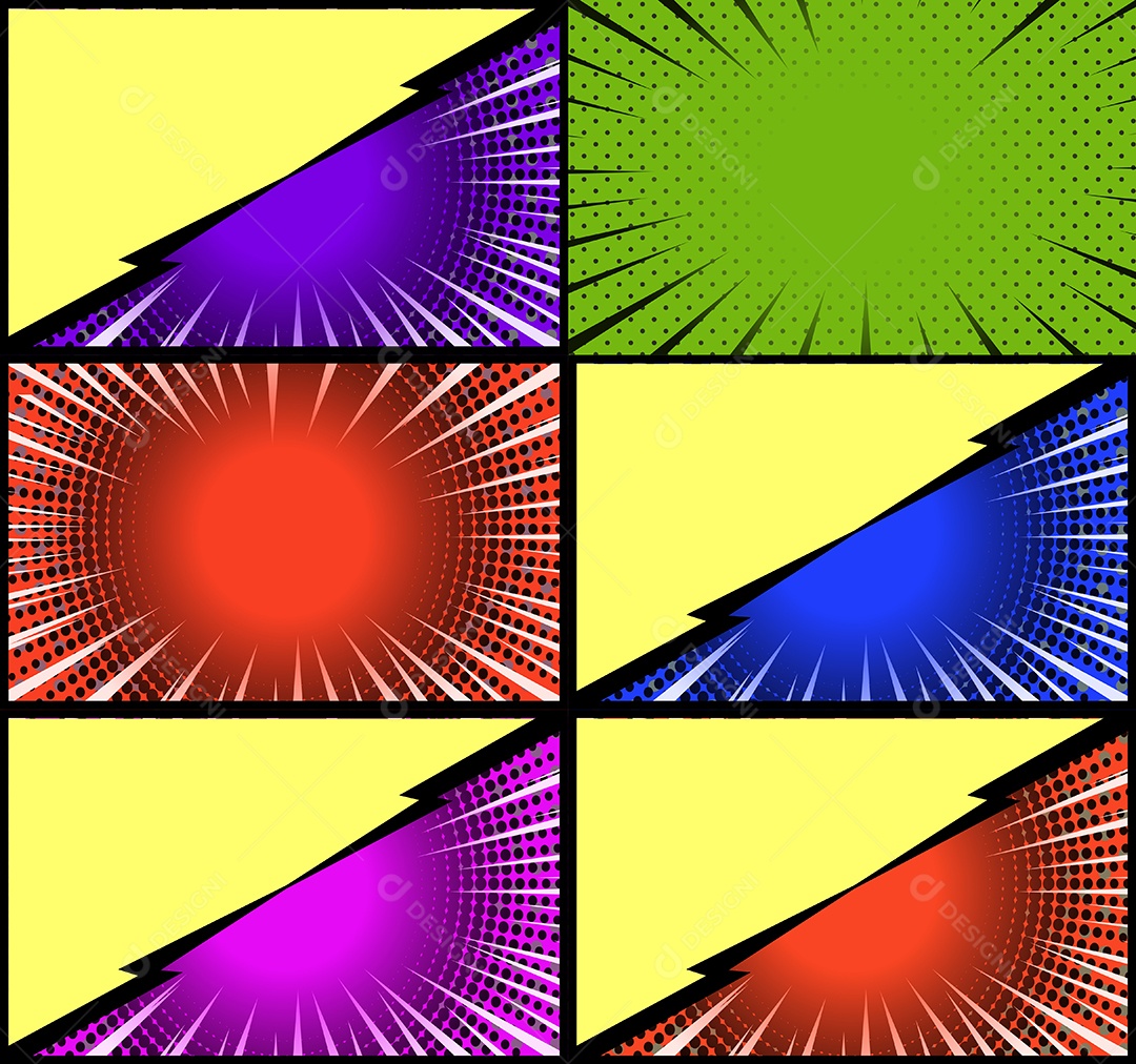 Vetor Retrô de Fundo em Quadrinhos Coloridos Vetor EPS