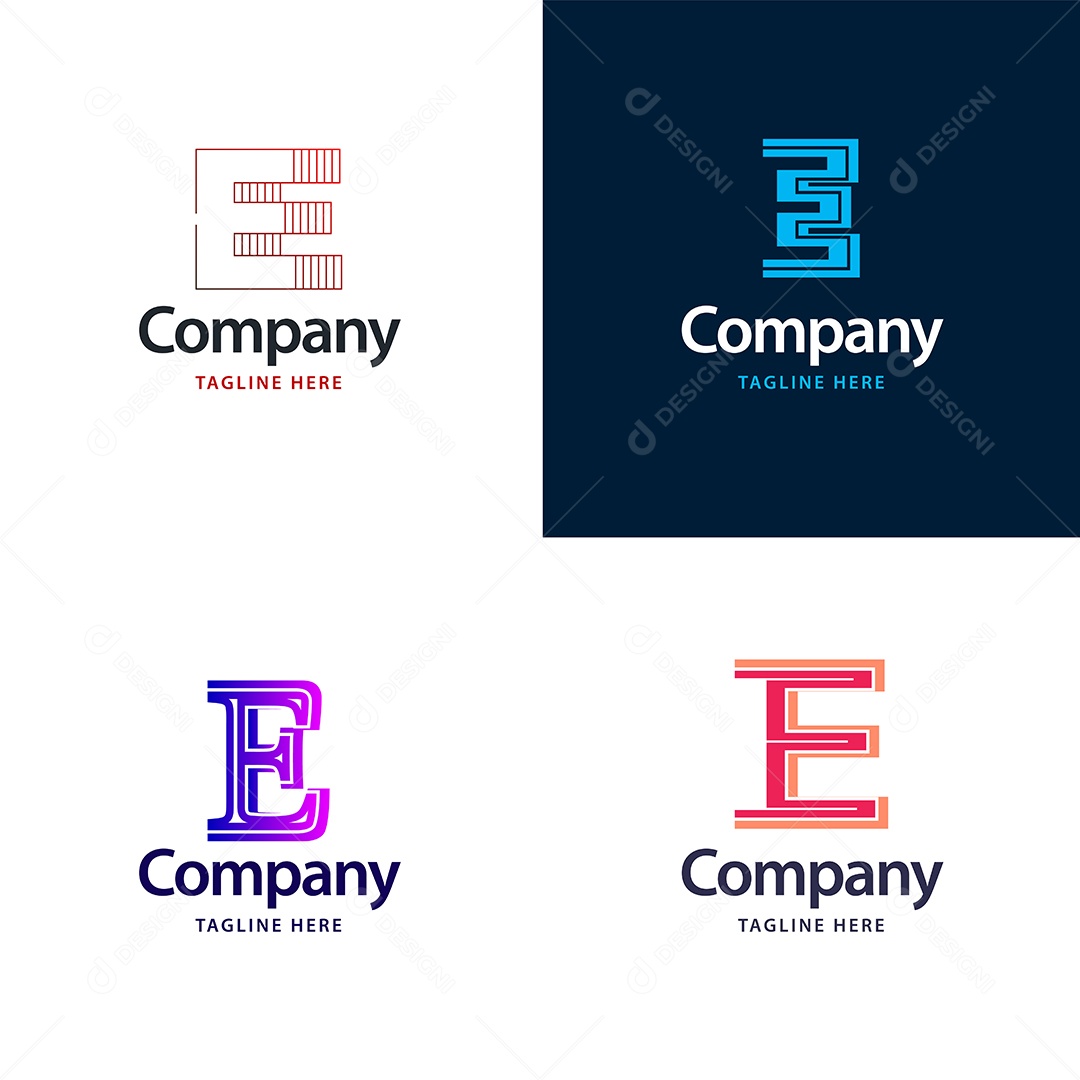 Logo E Personalizada Logotipos Modernos AI Editável