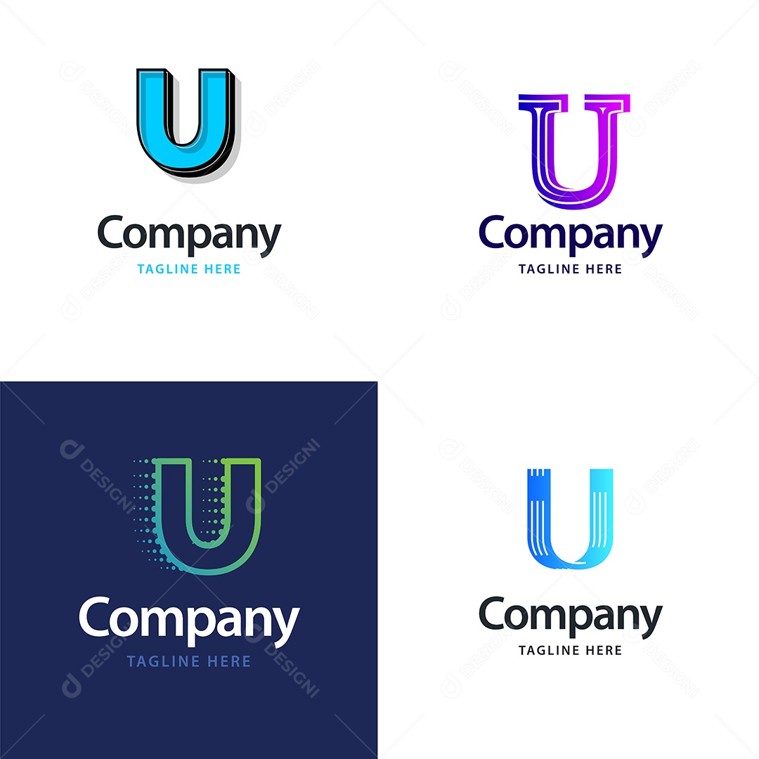 Logo U Personalizada Logotipos Modernos AI Editável