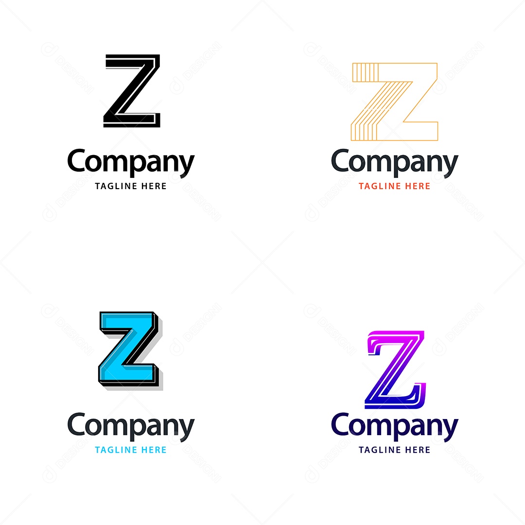 Logo Z Personalizada Logotipos Modernos AI Editável