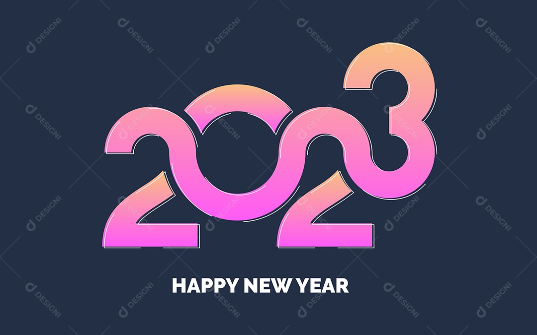 Símbolo de Feliz Ano Novo de 2023 Vetor EPS