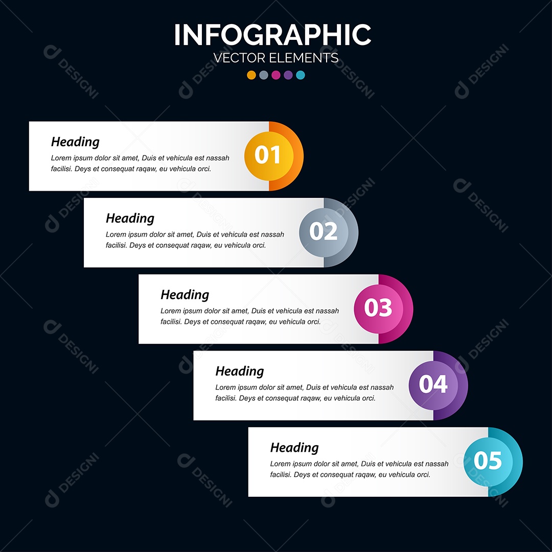 Conjunto de infográficos vetoriais Vetor EPS