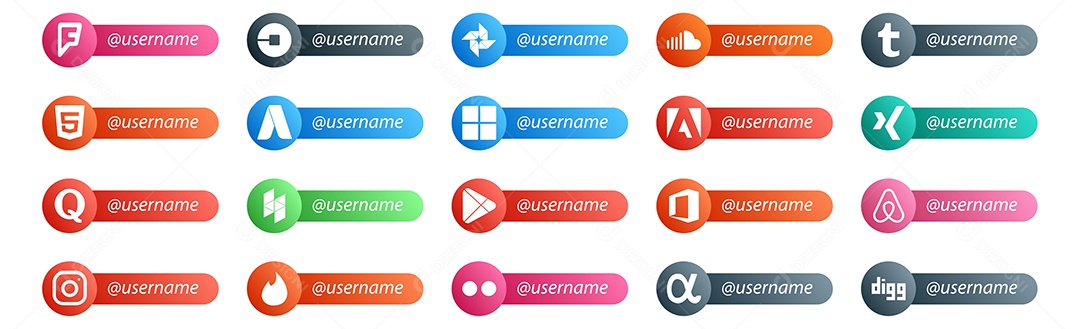 ícones de Mídia Social Vetor EPS