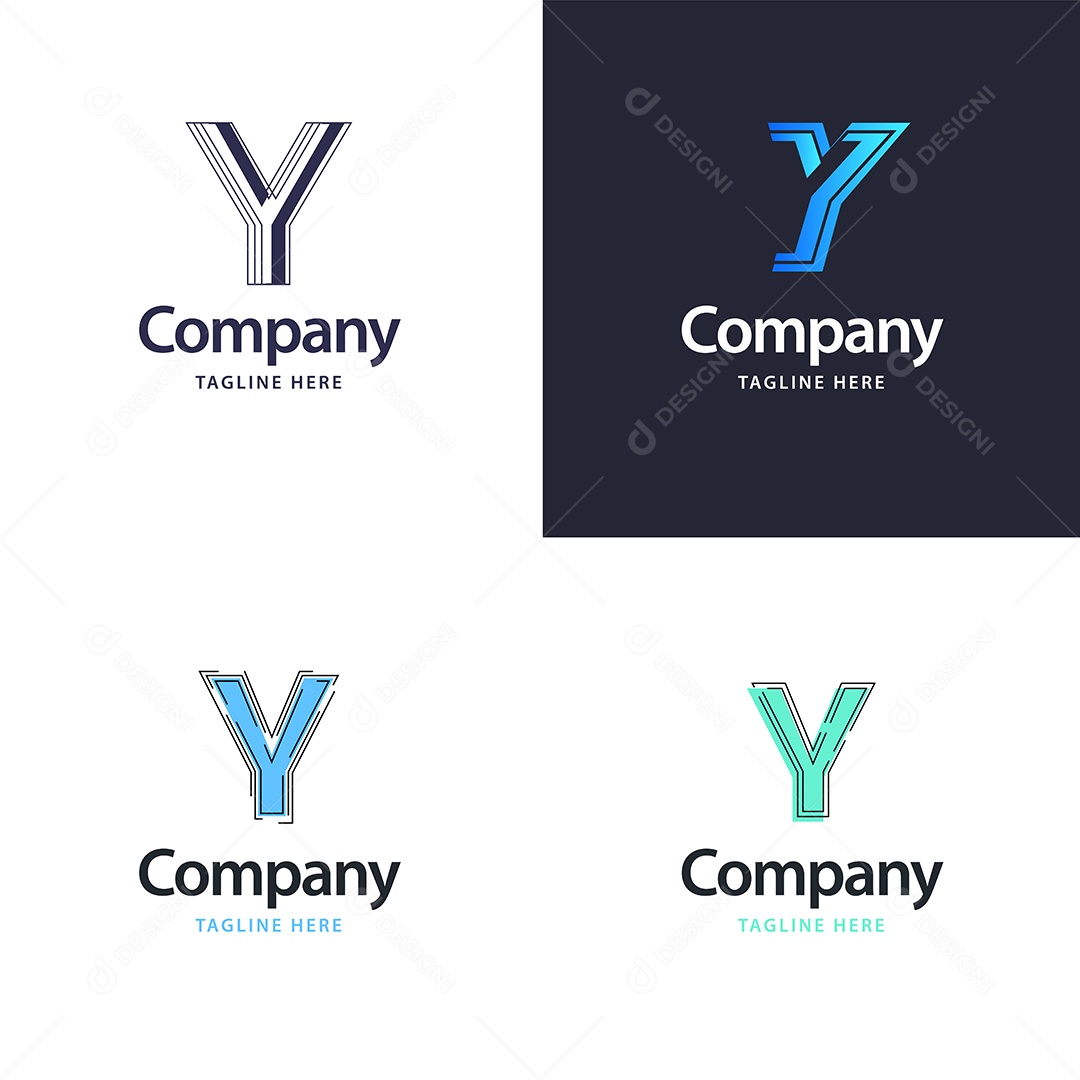 Logo Y Personalizada Logotipos Modernos AI Editável