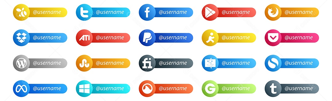 ícones de Mídia Social Vetor EPS