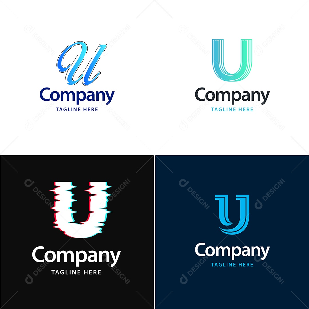 Logo U Personalizada Logotipos Modernos AI Editável