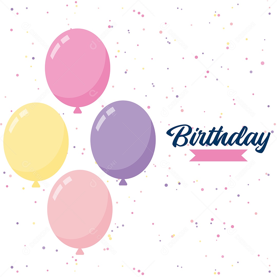 Texto de Feliz Aniversário Vetores EPS