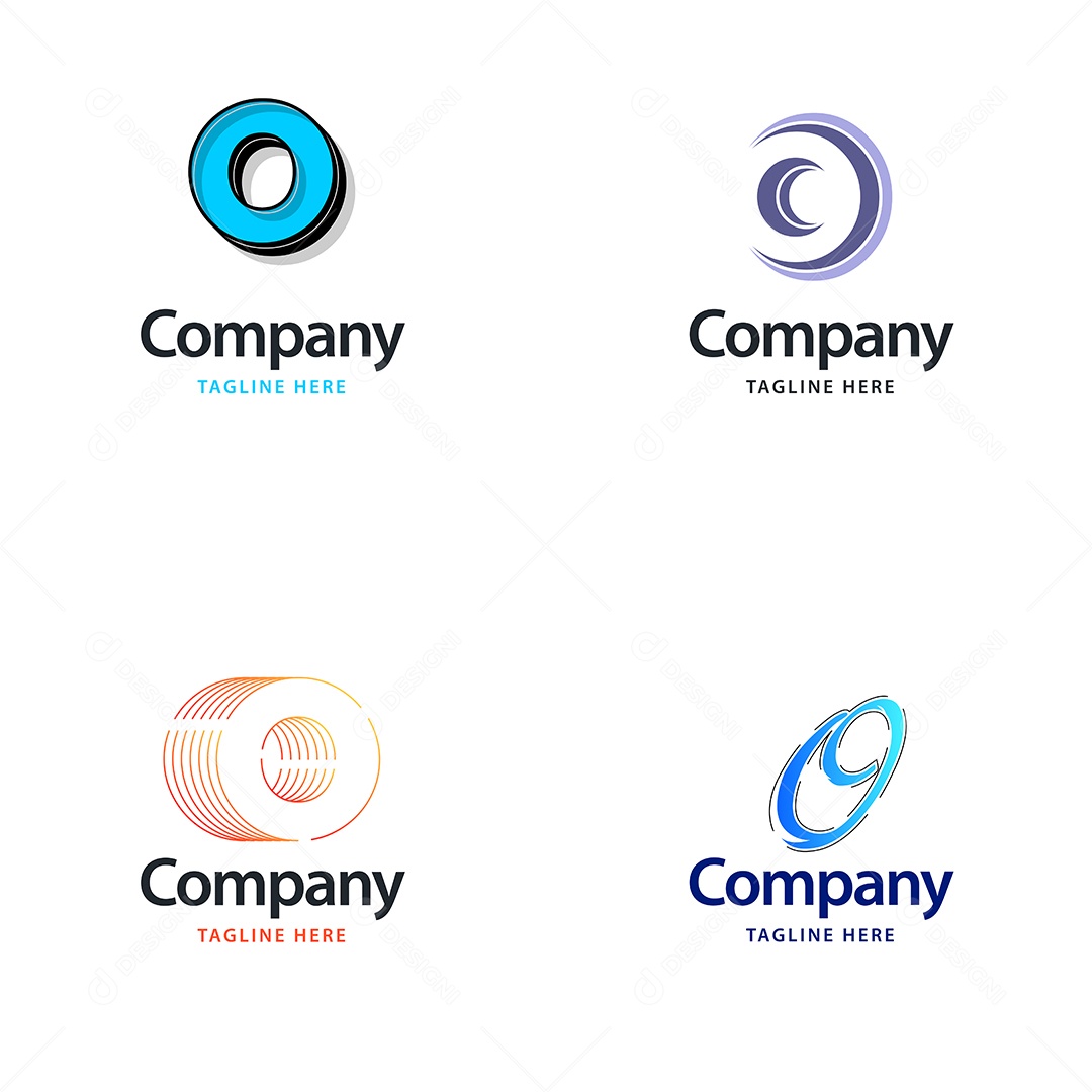 Logo O Personalizada Logotipos Modernos AI Editável