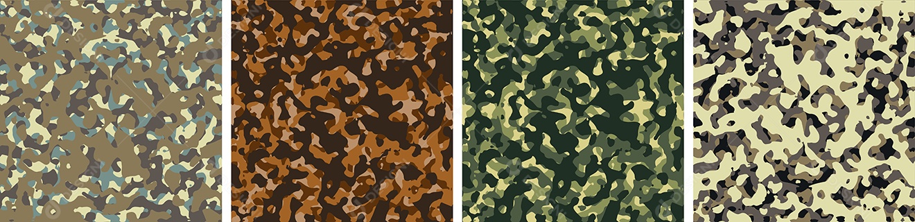 Padrão de Conjunto de fundo de Camuflagem Vetor EPS