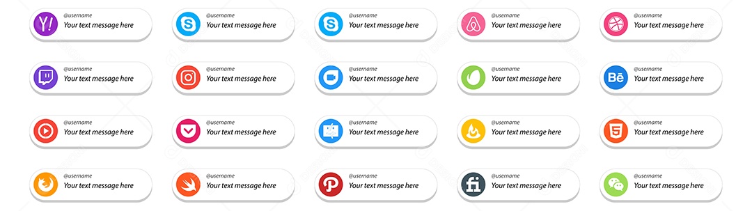 ícones de Mídia Social Vetor EPS