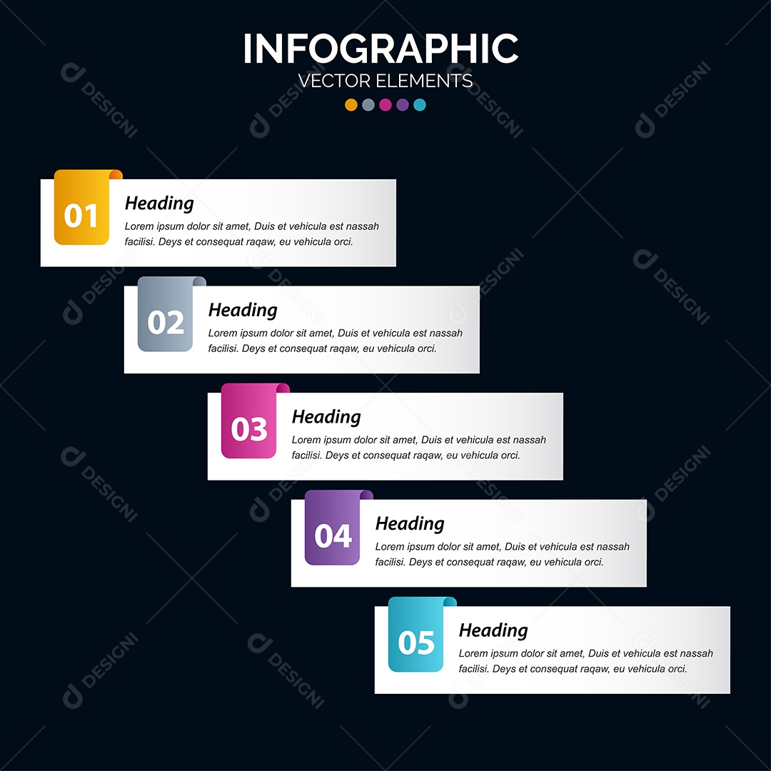 Conjunto de infográficos vetoriais Vetor EPS