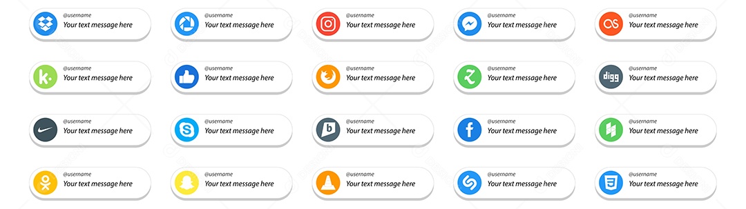 ícones de Mídia Social Vetor EPS