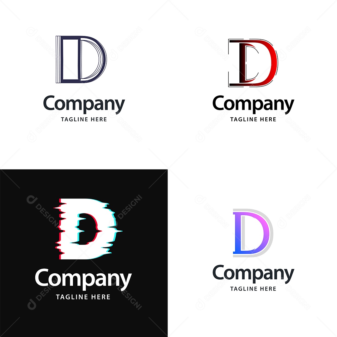 Logo D Personalizada Logotipos Modernos AI Editável