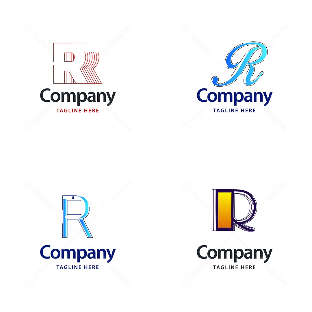 Logo R Personalizada Logotipos Modernos AI Editável