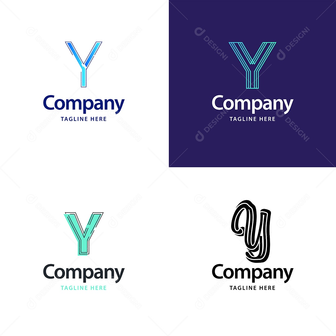 Logo Y Personalizada Logotipos Modernos AI Editável