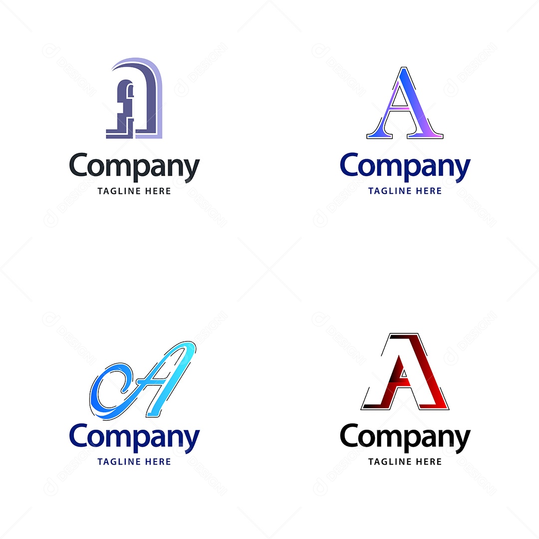 Logo A Personalizada Logotipos Modernos AI Editável