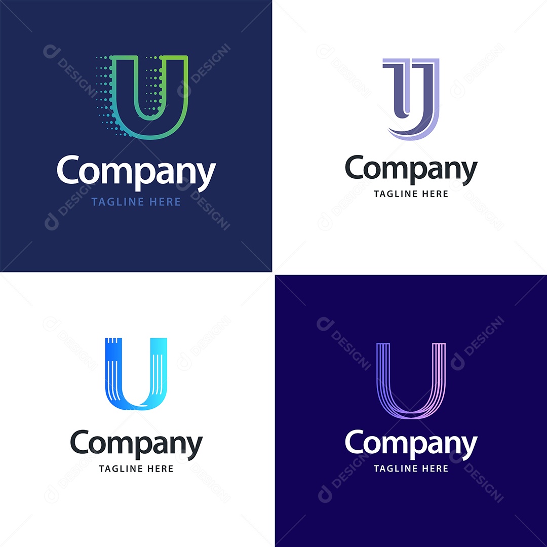 Logo U Personalizada Logotipos Modernos AI Editável