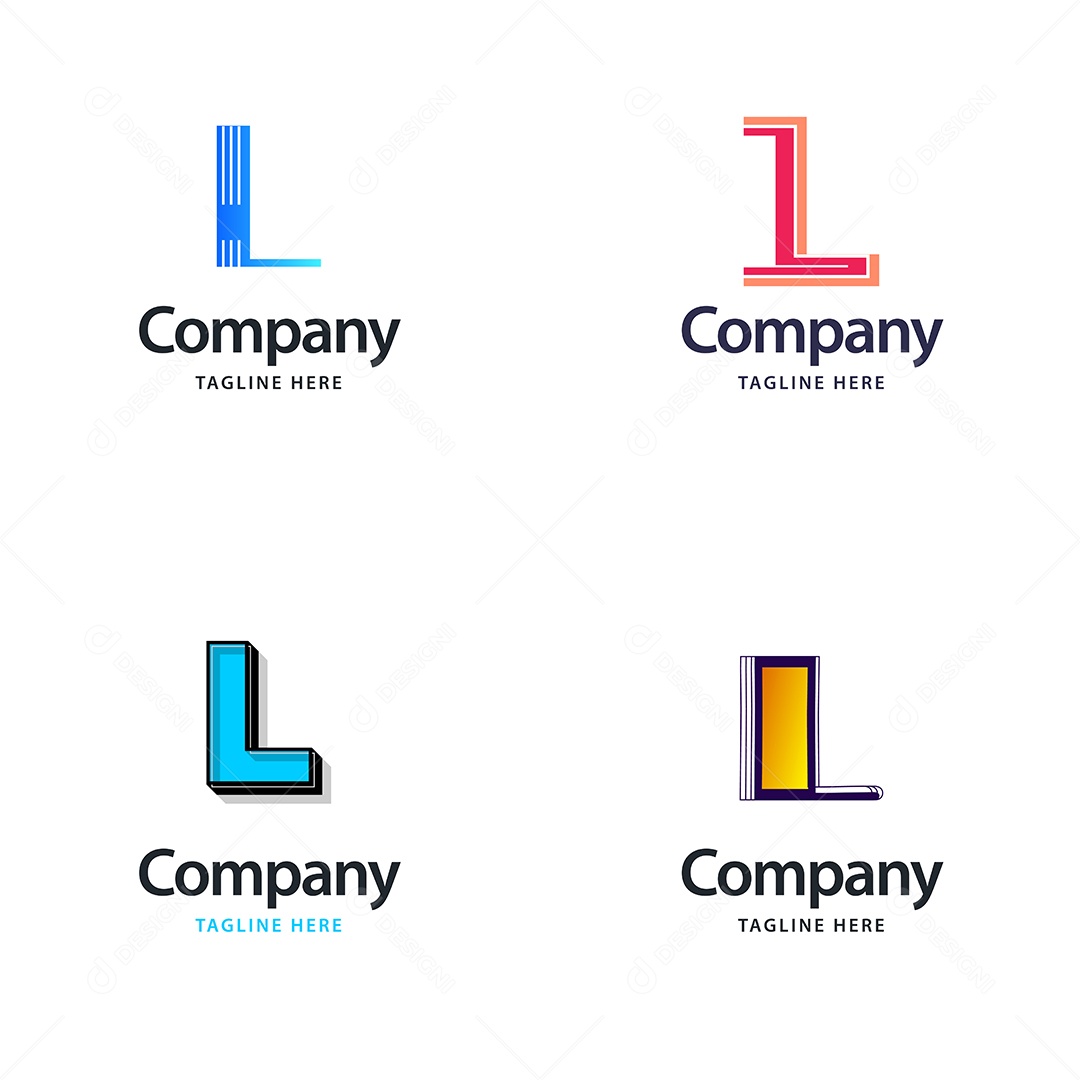 Logo L Personalizada Logotipos Modernos AI Editável