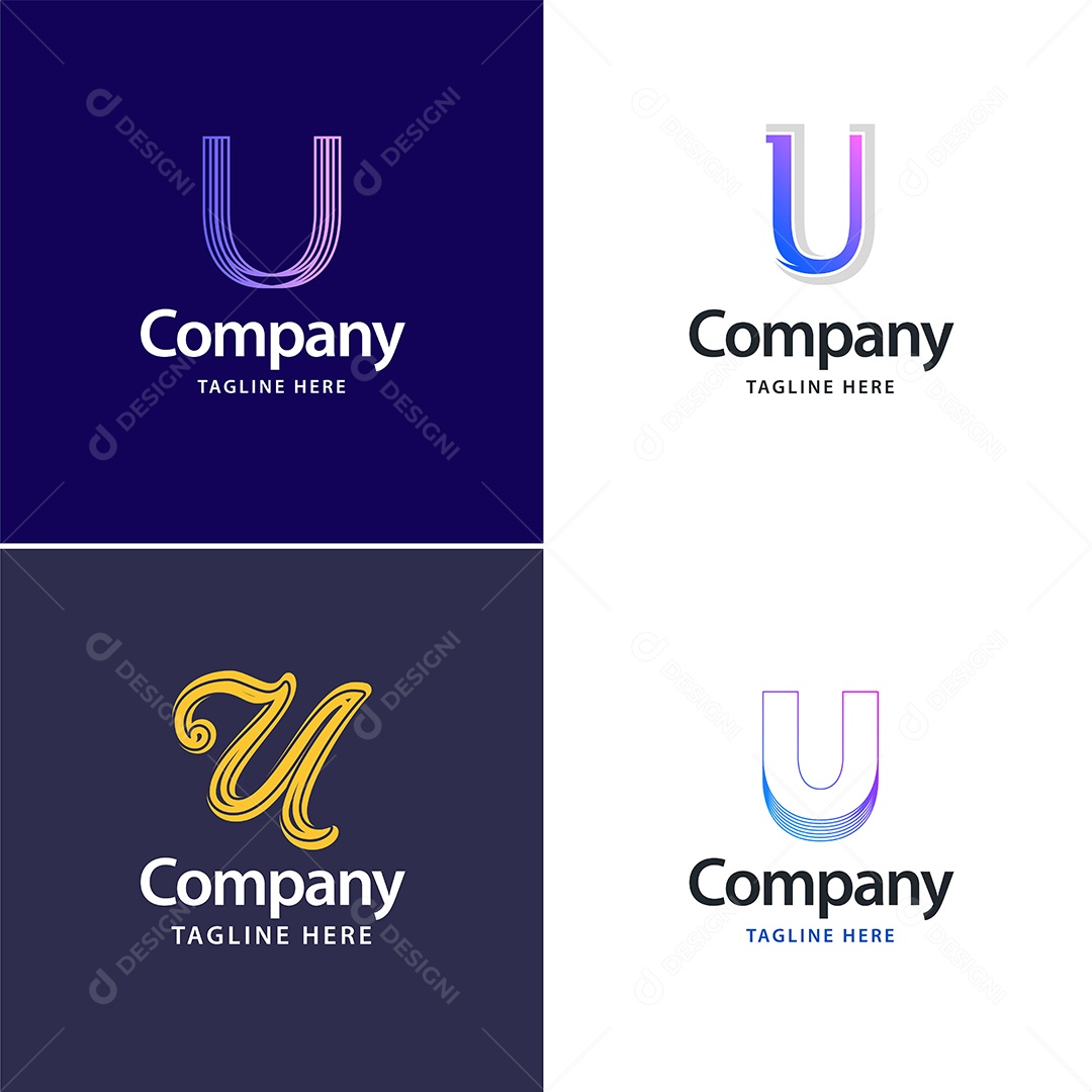 Logo U Personalizada Logotipos Modernos AI Editável