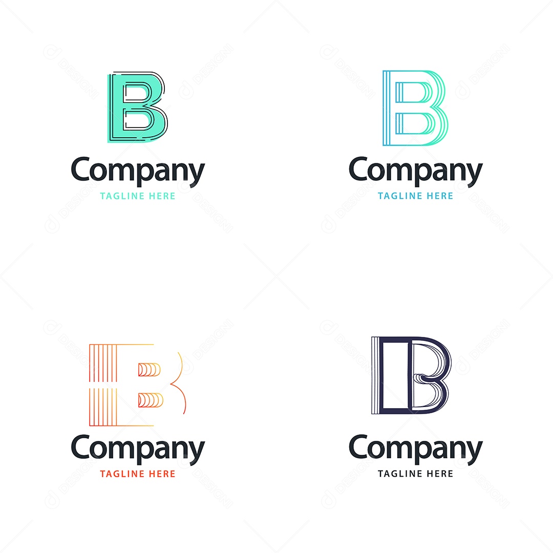 Logo B Personalizada Logotipos Modernos AI Editável