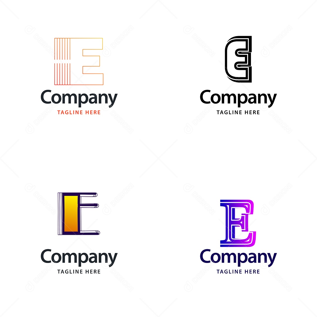 Logo E Personalizada Logotipos Modernos AI Editável