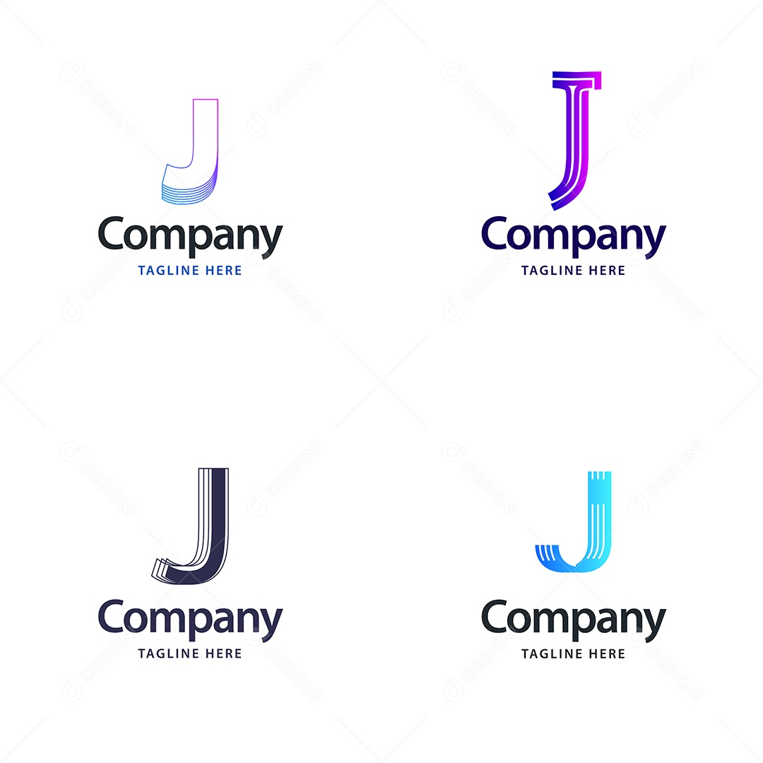Logo J Personalizada Logotipos Modernos AI Editável