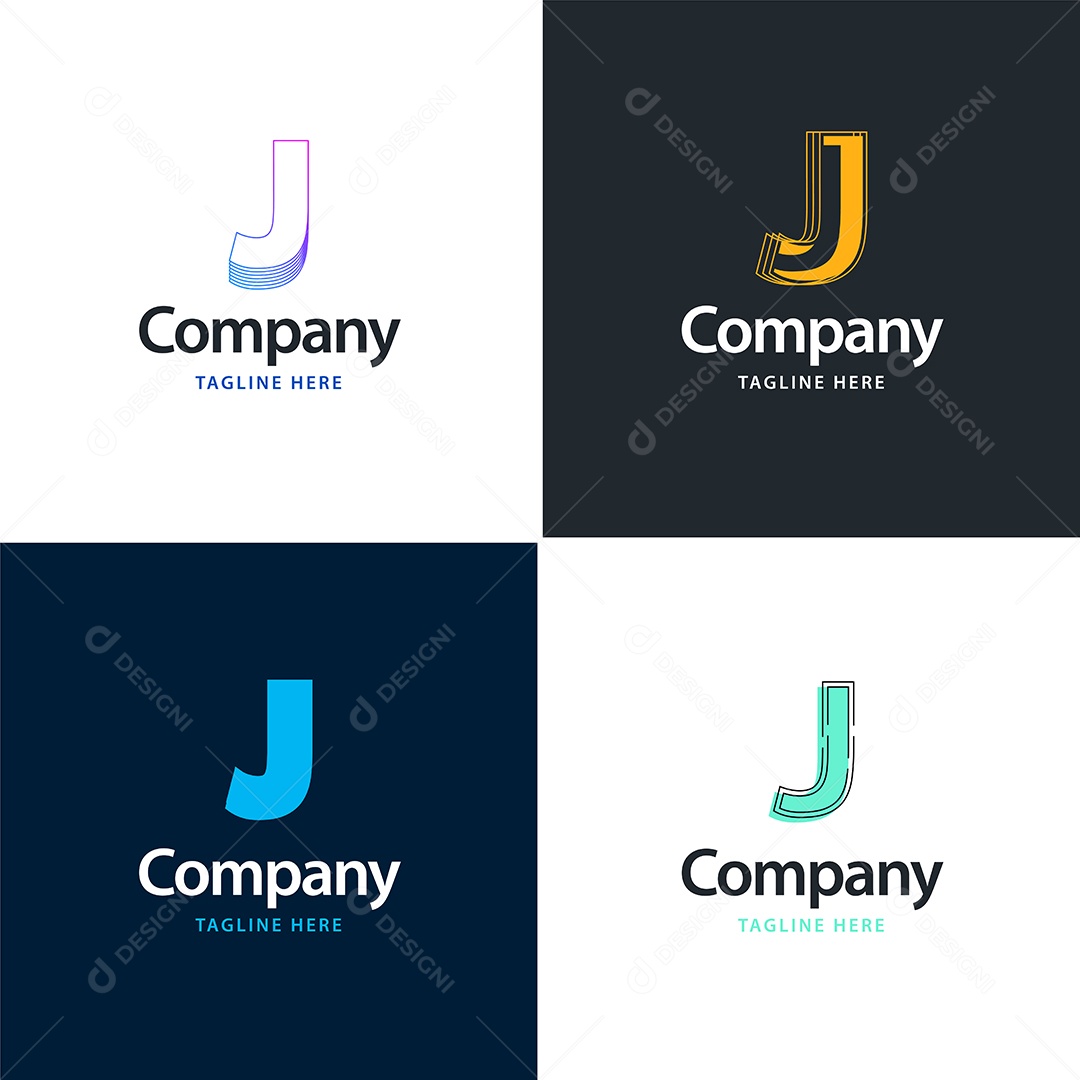 Logo J Personalizada Logotipos Modernos AI Editável