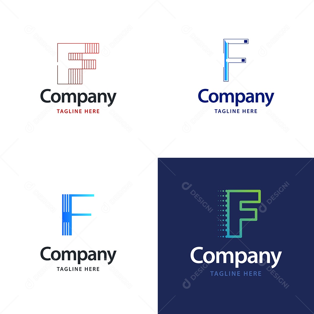 Logo F Personalizada Logotipos Modernos AI Editável