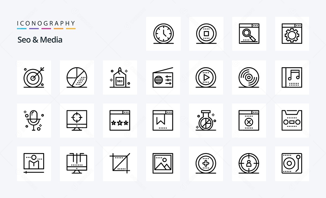 Pacote de Ícones e Elementos Vetores EPS