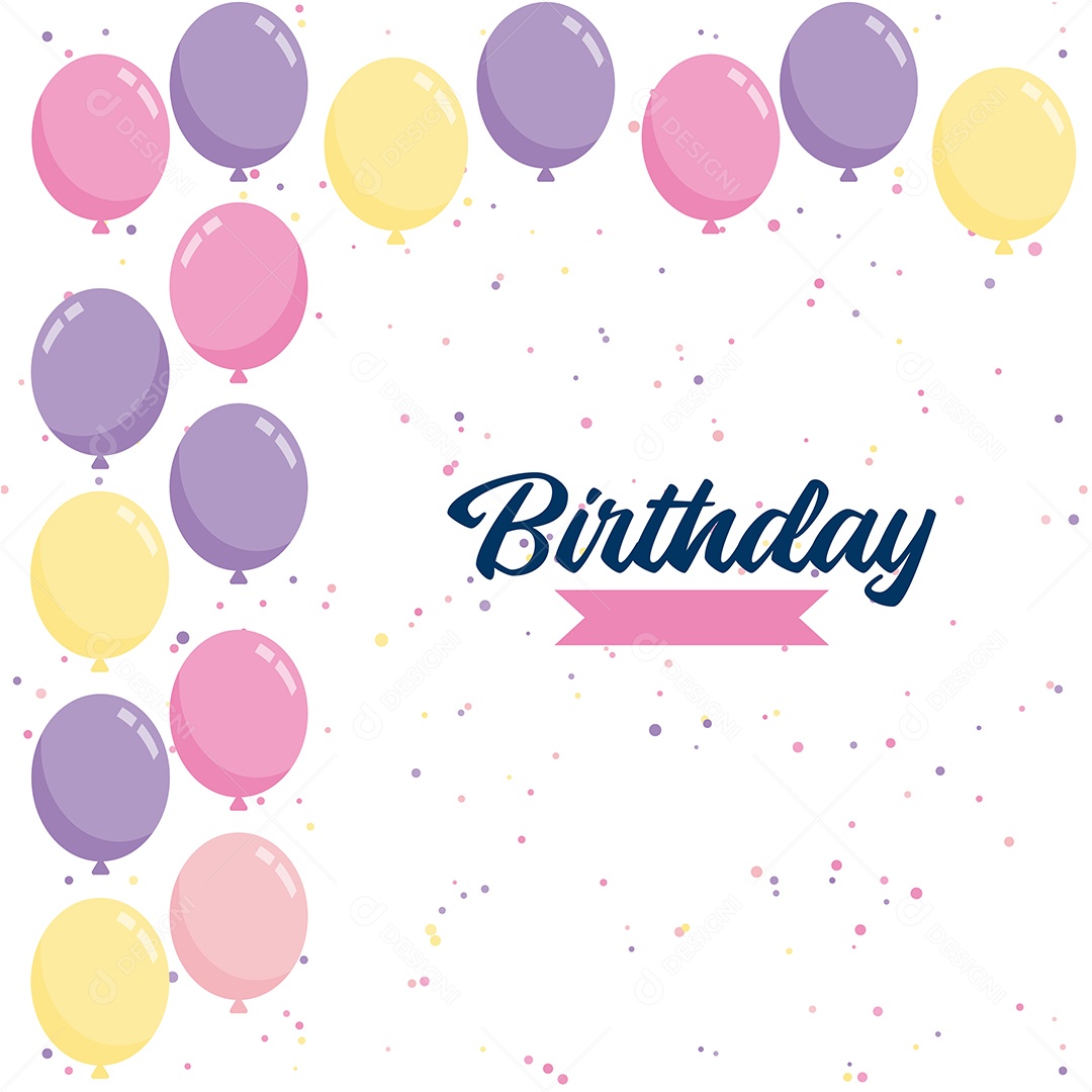 Texto de Feliz Aniversário Vetores EPS