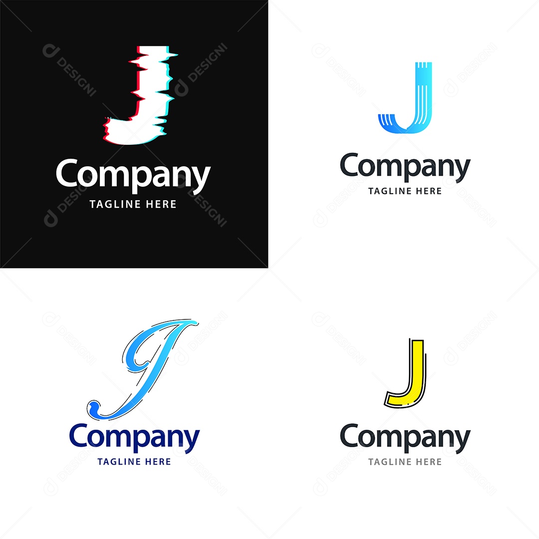 Logo J Logotipos Modernos AI Editável