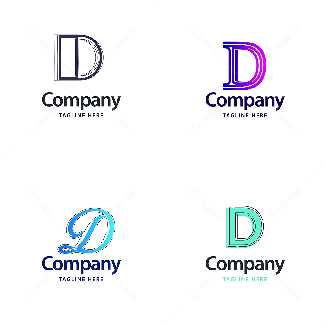 Logo D Logotipos Modernos AI Editável