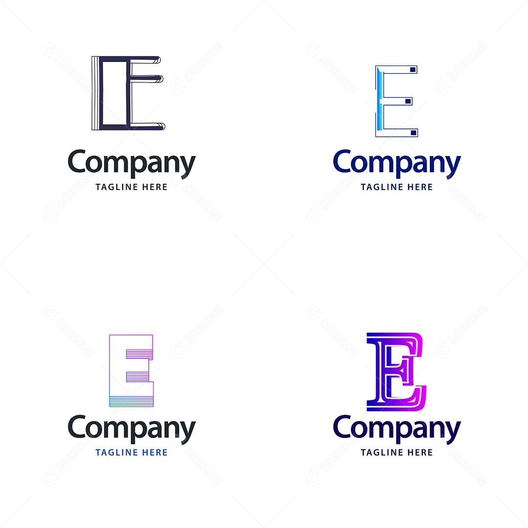 Logo E Logotipos Modernos AI Editável