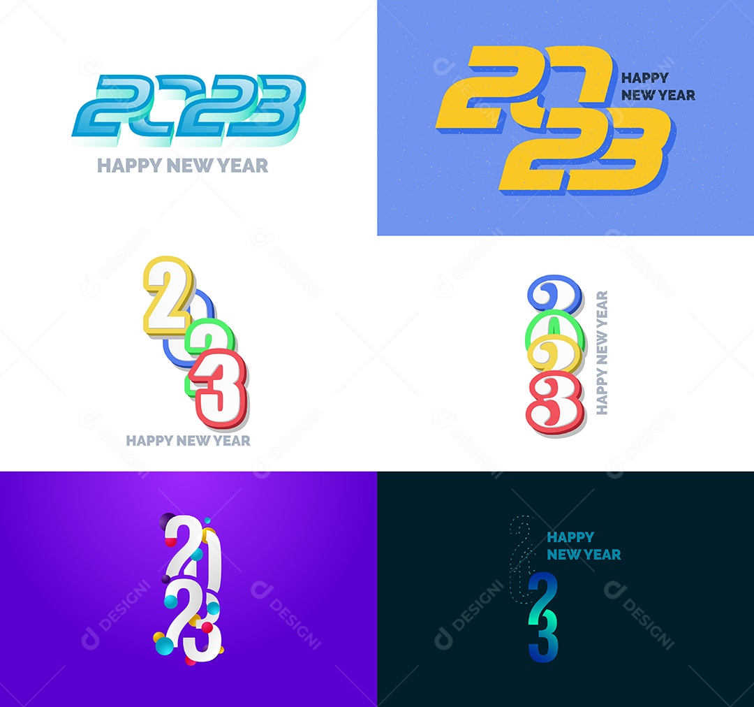 Símbolos de Feliz Ano Novo de 2023 Capa de negócios Vetor EPS