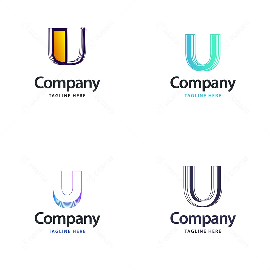 Logo U Logotipos Modernos AI Editável