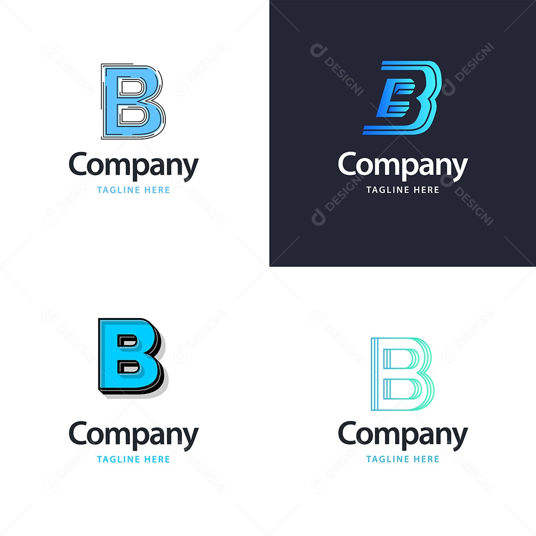 Logo B Logotipos Modernos AI Editável