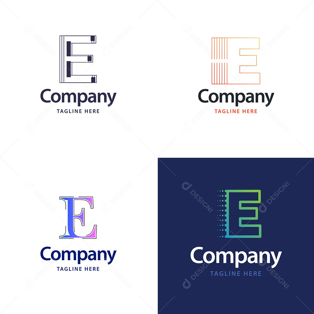 Logo E Logotipos Modernos AI Editável