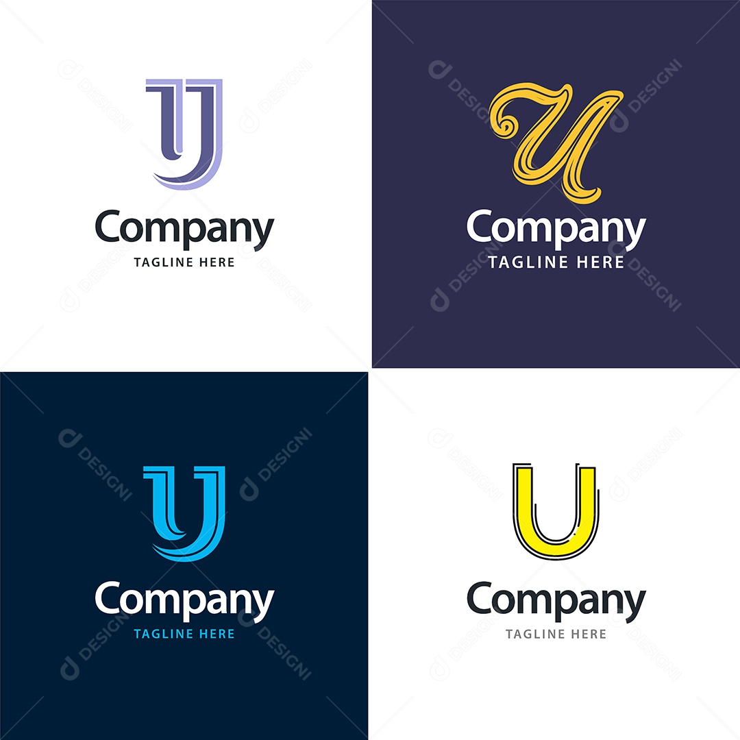 Logo U Logotipos Modernos AI Editável