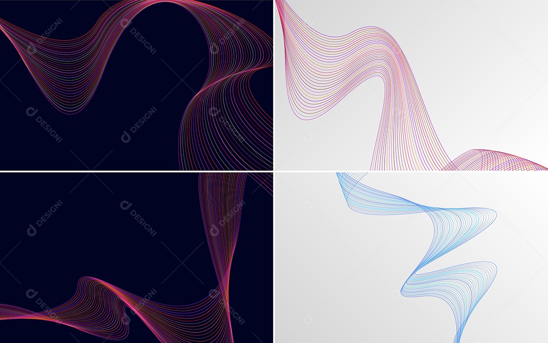 Conjunto de padrões geométricos de linhas mínimas Vetor EPS